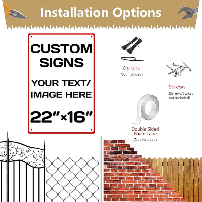 Custom Sign, Personalized Metal Signs, Aluminum Weatherproof Metal Sign - Image 4