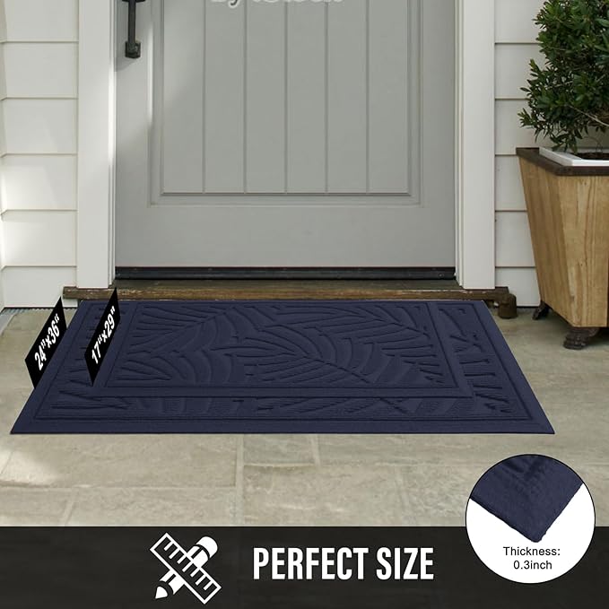 Front Door Mat, Absorbent Resist Dirt Welcome Door Mat Indoor Outdoor, - Image 3