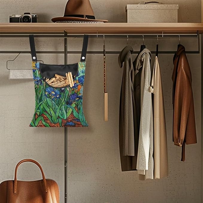 Floral Print Clothespin Organizer Bag Fashion Clothespin Storage Organizer - Image 5