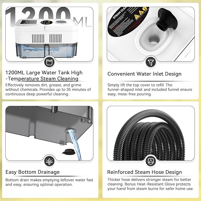 Steam Cleaner, 2500W High Pressure Steam Cleaner - Image 8