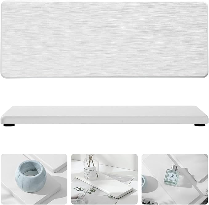 2PCS Bathroom Sink Trays, Water Absorbing Diatomite Stone Quick Drying Mat - Image 8