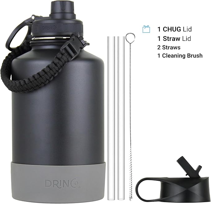 DRINCO Stainless Steel Water Bottle Spout Lid Vacuum Insulated Double Wall - Image 2