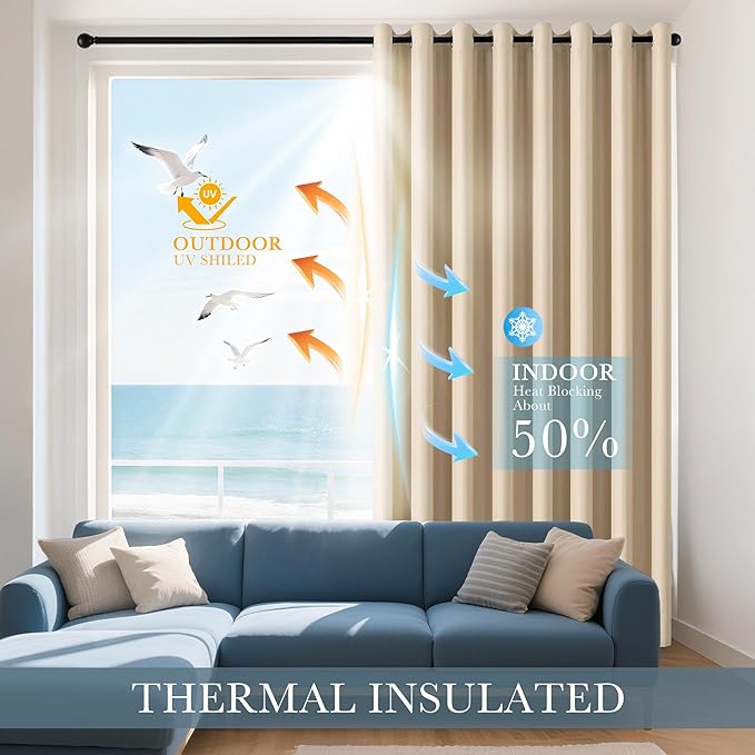 PONY DANCE Biscotti Beige Blackout Curtains - Image 3