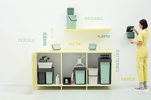Brabantia Sort & Go Food Trash Can Small Countertop Kitchen Compost Caddy - Image 9