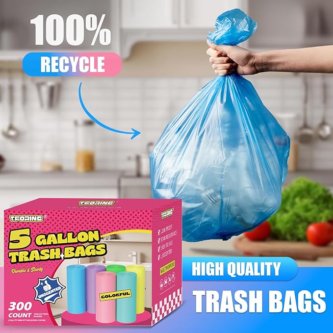 300 Count 5 Gallon Trash Bags - Image 6