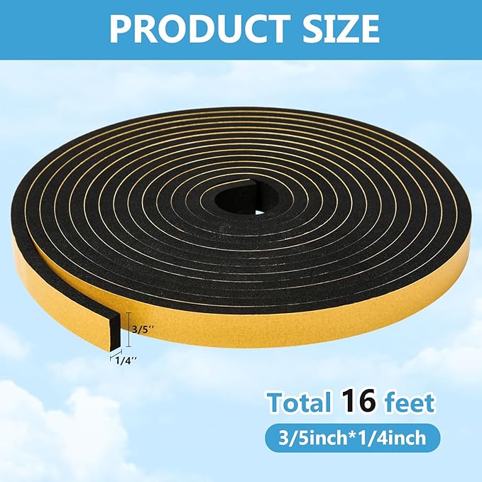 Black Weather Stripping Door Seal Strip, Strong Adhesive, Lightproof, Soundproof - Image 2