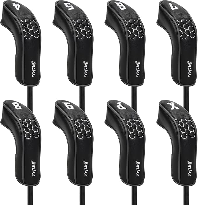 mytag 8PCS Golf Hybrid Iron Covers Set, Knit Hybrid Head Covers, Fits Cobra T - Image 7