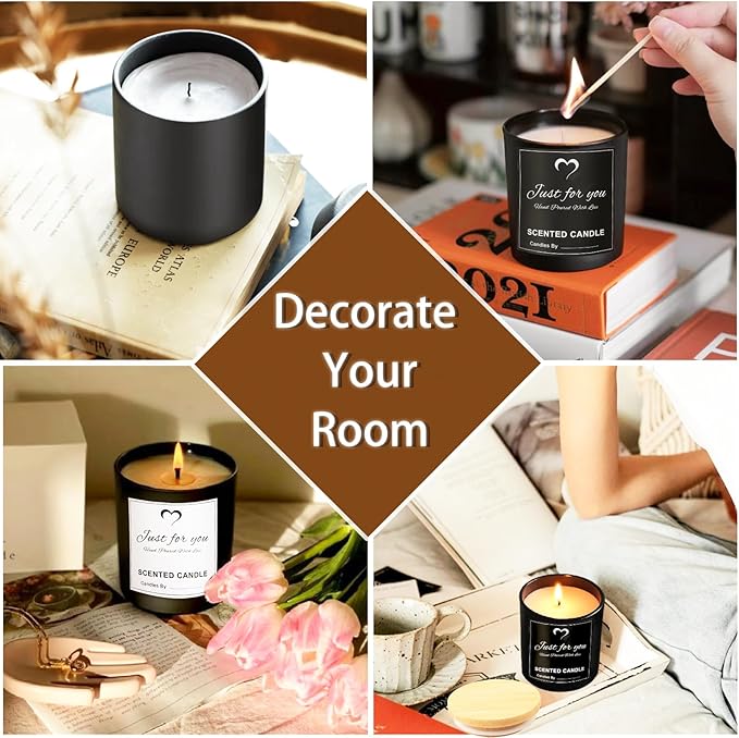 CONNOO 8 Pack 14 OZ Empty Black Glass Candle Jars - Image 5