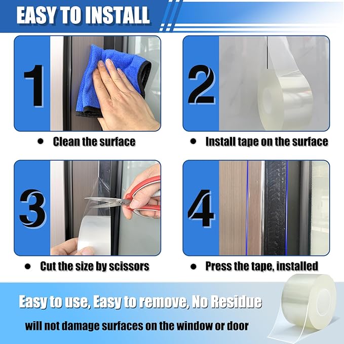 Window Weather Sealing Tape 2 in x 33 FT Weather Stripping Weatherproof Draft - Image 4