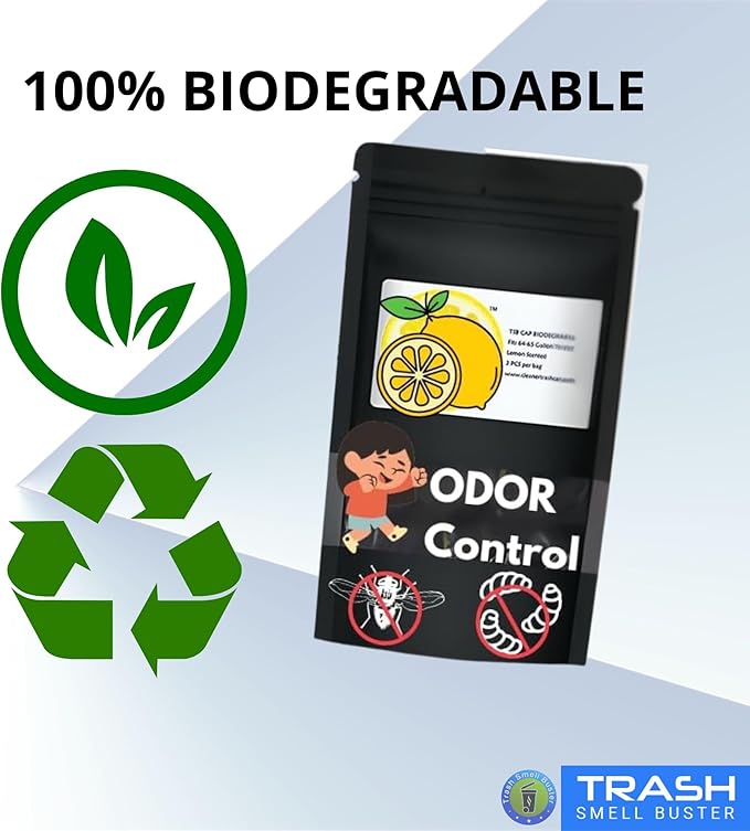 Outdoor Trash Can Odor Eliminator Cover Lemon Scented Durable Elastic Bag - Image 3