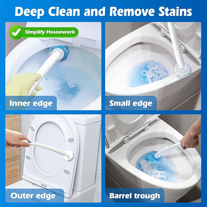 50 Count Upgraded Toilet Wand Refills | 2X Cleaning Power Toilet Bowl Cleaners - Image 3