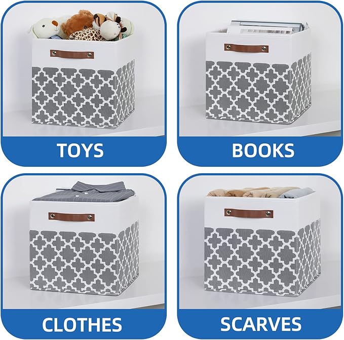 Temary 12x12x12 Fabric Storage Bins 4 Pack - Image 4