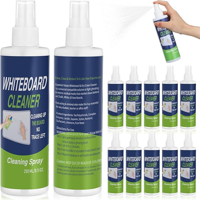 12 Pack Whiteboard Cleaner Spray Bottle 8.5oz Dry Erase Board Surface Cleaner by Swiffen