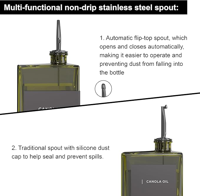 Olive Oil Dispenser for Kitchen, 16.9 oz/ 500 ml Olive Oil Dispenser Bottle - Image 4
