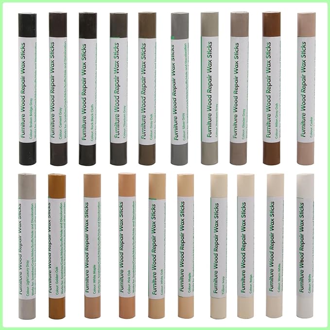Furniture Markers Touch Up, 20 Colors Wood Filler Sticks, Wood Wax Crayons - Image 8