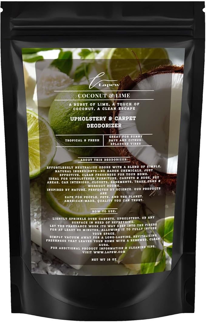 Coconut & Lime Carpet Freshener Powder: Powerful Odor Eliminator by Lapew