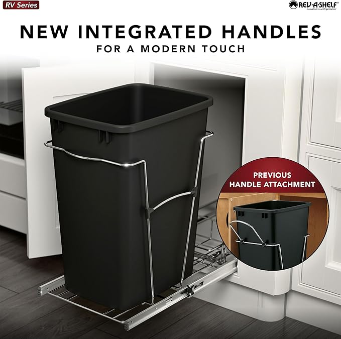 Rev-A-Shelf Pullout Trash Can for Kitchen Cabinets 35 Quart Garbage Waste - Image 3
