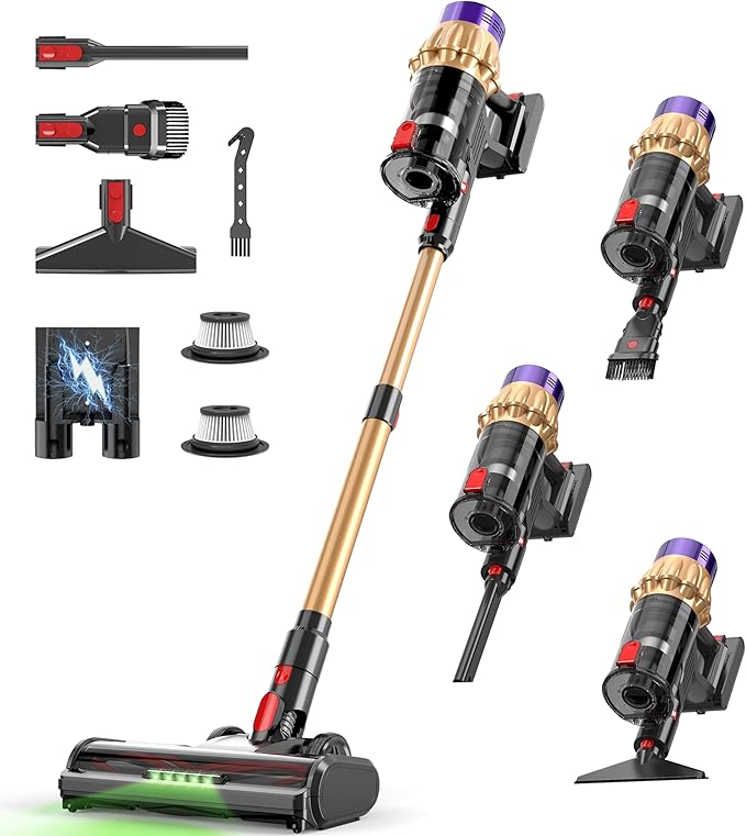Cordless Vacuum Cleaner, 580W 50Kpa 65Mins, Vacuum Cleaners by Hotanime