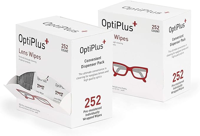 OptiPlus Eyeglass Lens Wipes l Pre-Moistened l Cleaning Wipes - Image 2