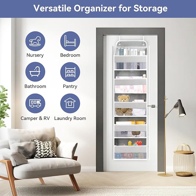 QINGUANG Over The Door Organizer, Hanging Organization And Storage, Behind Door - Image 5