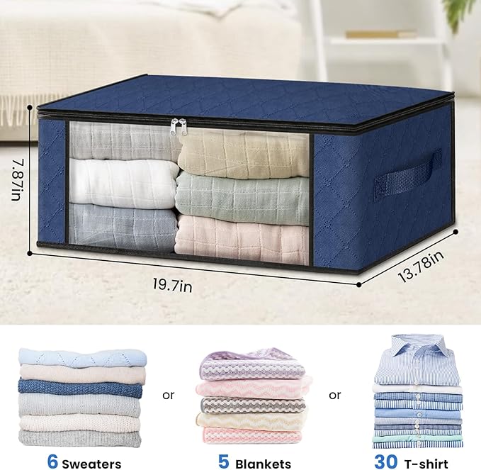 HomeHacks Storage 8-Pack Clothes Organizer Storage Bags Foldable Storage Box - Image 2