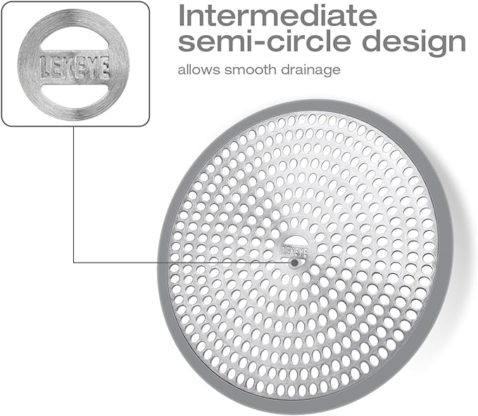 LEKEYE Shower Drain Hair Catcher/Strainer/Stainless Steel and Silicone - Image 6