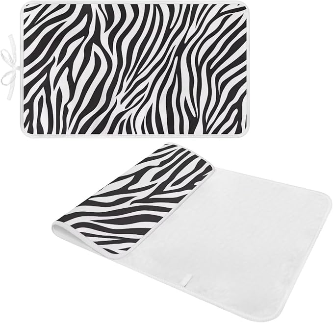 Zebra Print Ironing Mat Portable Iron Pad Magnetic Cover and Padding - Image 2
