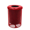 COATEDOUTDOORFURNITURE RFT-TXTRED Heavy Duty Round Trash Receptacle by CoatedOutdoorFurniture