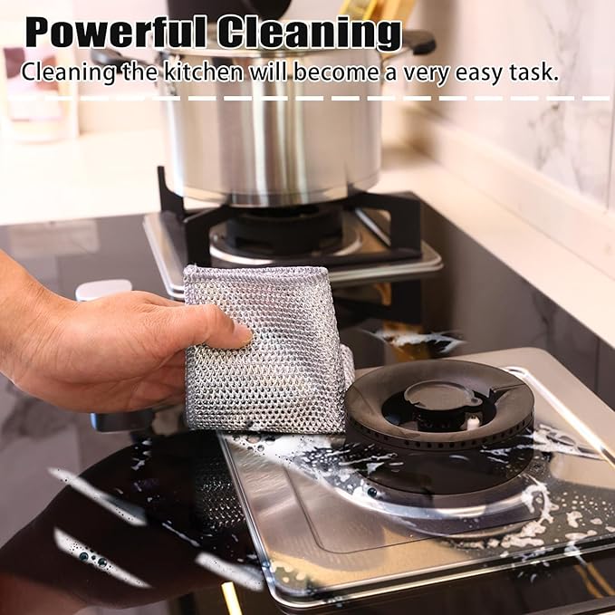 Navona 18 Pcs New Upgrade Steel Wire Dishcloth, Double-Layer Steel Wire - Image 5