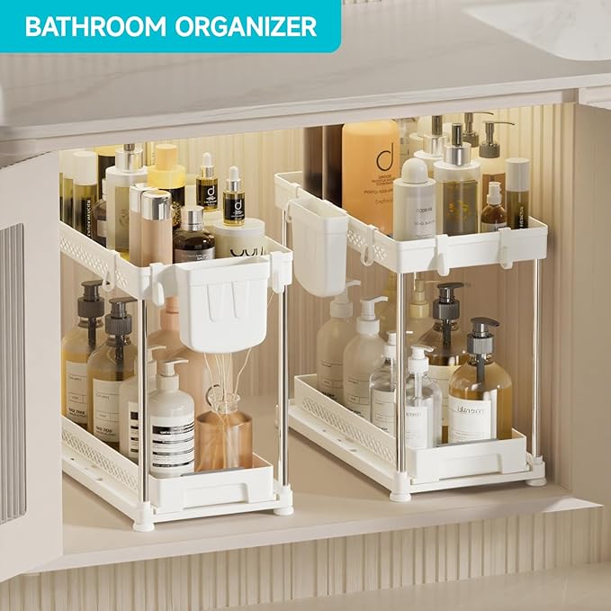 Under Sink Organizer, 2 Tier Pull Out Cabinet Organizer - Image 4