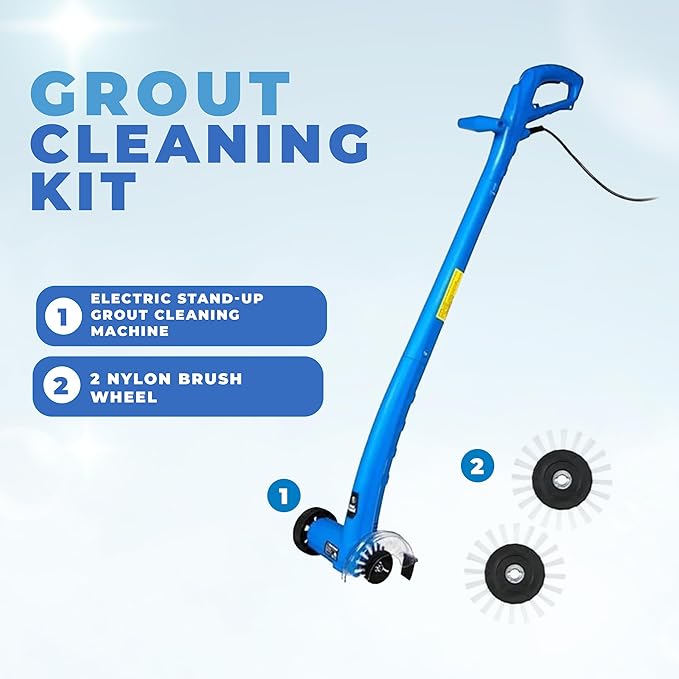 Electric Stand-Up Grout Cleaning Machine – Compact Lightweight Floor Scrubber - Image 2