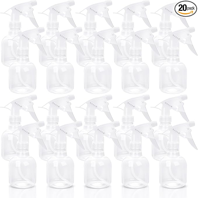 20 Pcs Empty Plastic Spray Bottle 8 OZ Reusable Clear Liquid Container by Unknown