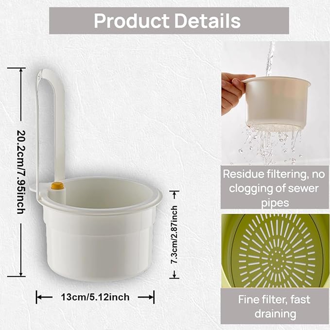 Faucet Hanging Strainer Kitchen Sink Food Waste Catcher Drain Basket, Plastic - Image 5