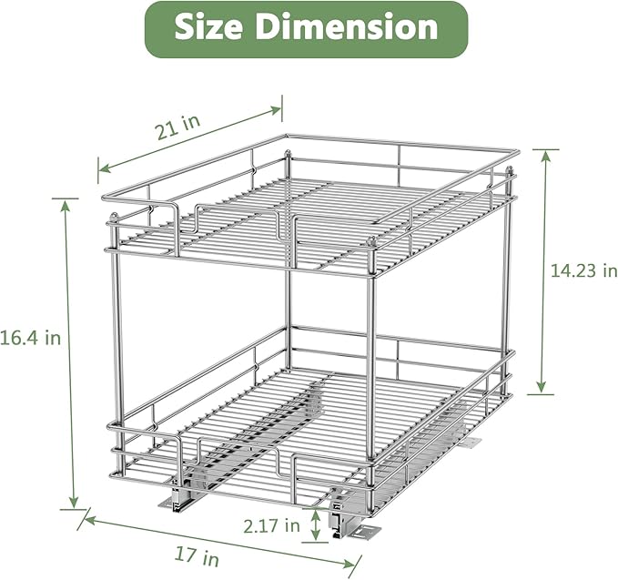 ROOMTEC Pull Out Cabinet Organizer, Kitchen Cabinet Organizer and Storage - Image 6