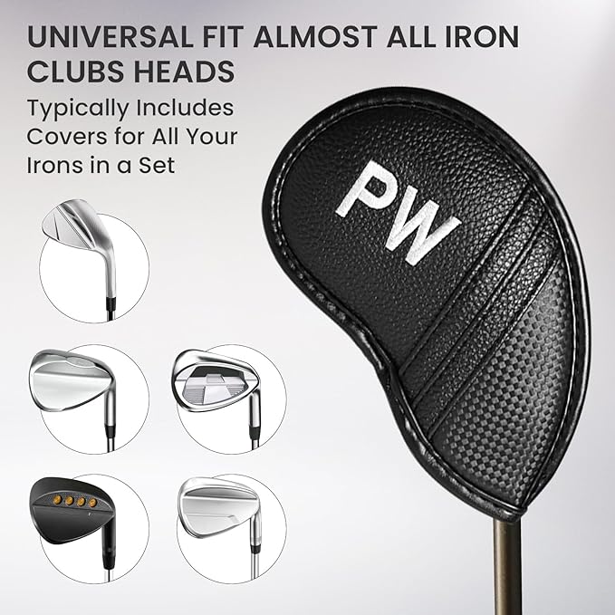 Amy Sport Golf Iron Head Covers Value 12 Pcs Set Thick Synthetic Leather - Image 5