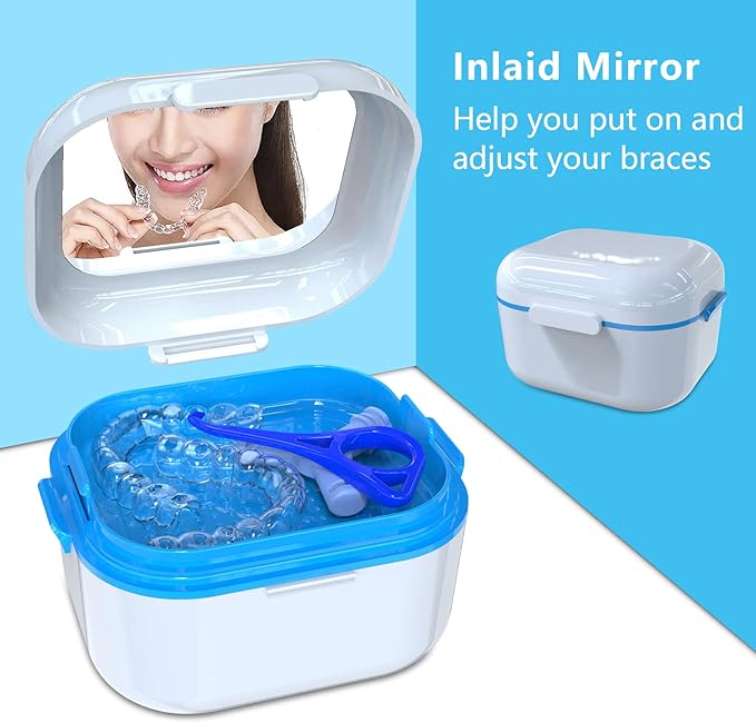 BVN Denture Case Denture Cup for Soaking Dentures Retainer Cleaner Case - Image 5