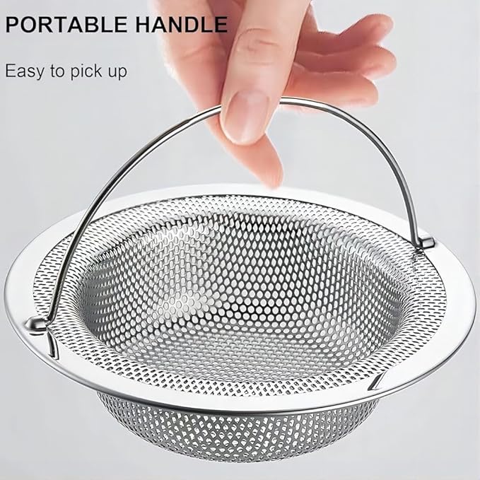 2 Pack Stainless Steel Sink Strainer Basket, Fine Mesh Drain Protector - Image 5