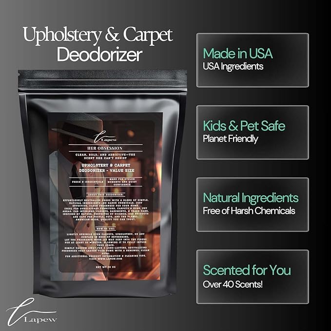 Her Obsession Carpet Freshener Powder Refill 36 oz | Powerful Odor Eliminator - Image 5