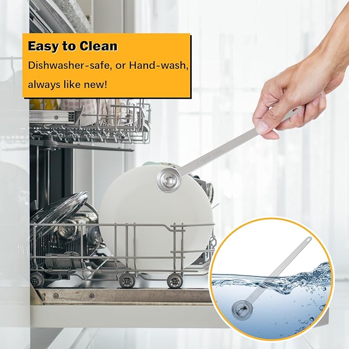 2PCS 2/3Tbsp Extra Long Handle Measuring Spoon, Single Stainless Steel - Image 5