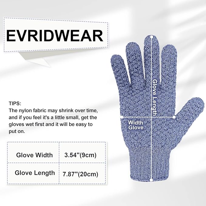 Evridwear Exfoliating Glove for Shower Man and Women, Dual Texture Bath Body - Image 4
