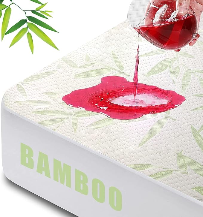 King Mattress Protector Waterproof Mattress Pad Washable Bamboo Rayon Mattress by SoftHour