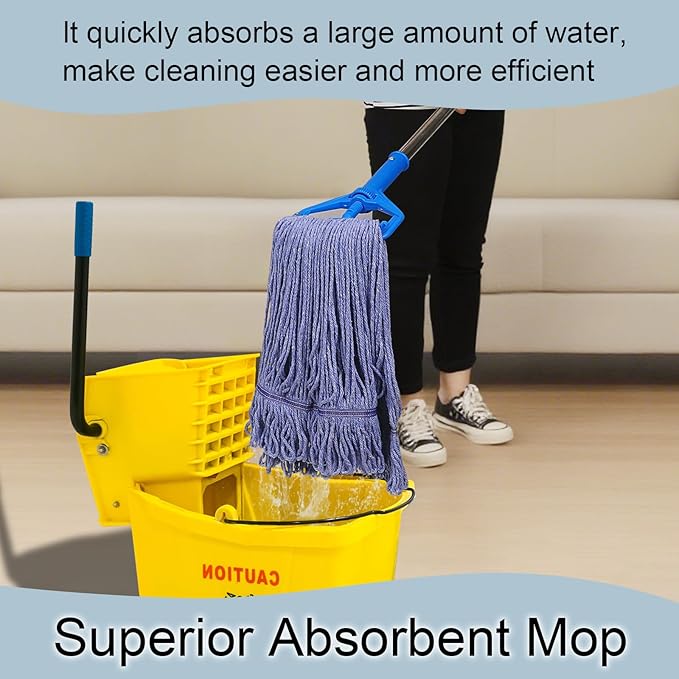 JERIA 8 Pack Heavy Duty Mop Head Replacements, String Mop Head - Image 7