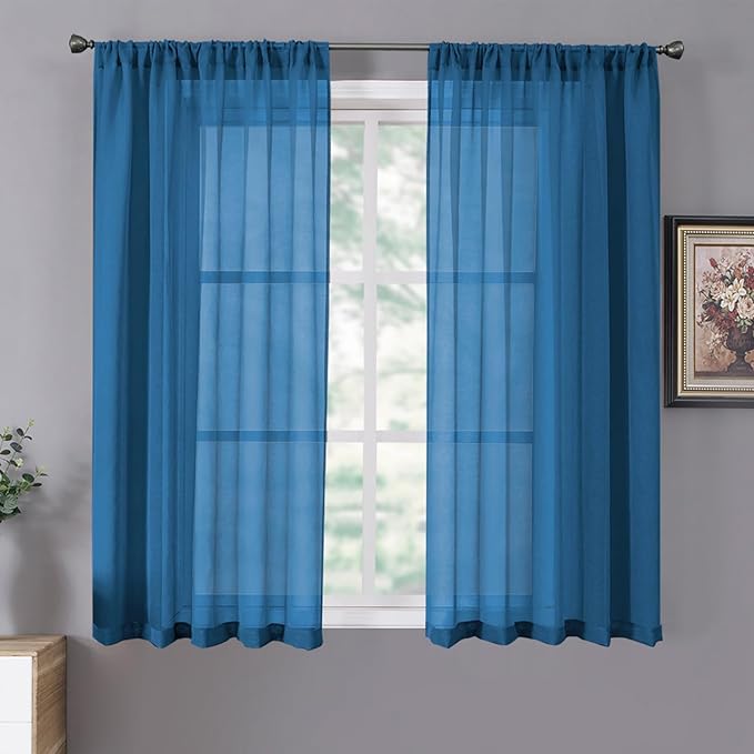 Tollpiz Sheer Curtains Linen Textured Living Room Curtain Sheers Light by Tollpiz