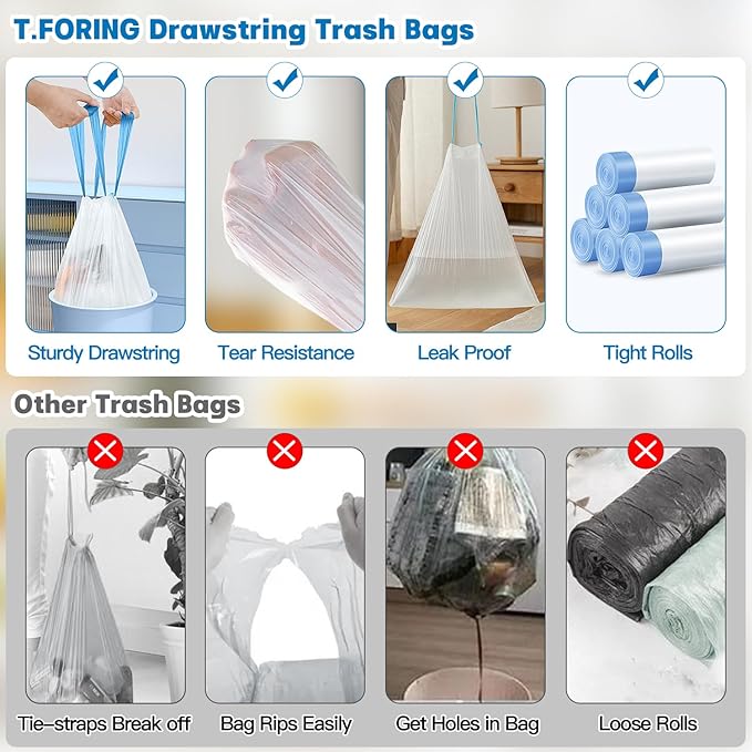 8 Gallon Trash Bags Drawstring 1.2 Mil - Image 3