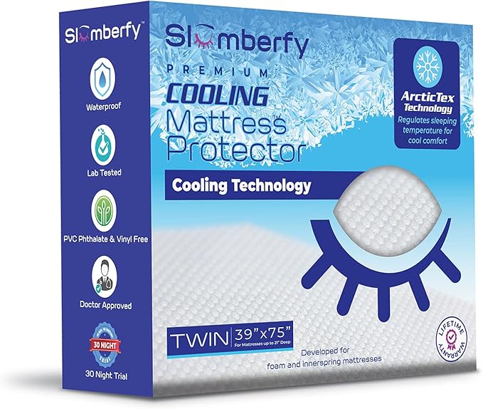 Twin Size Waterproof Cooling Mattress Protector by Slumberfy by Slumberfy