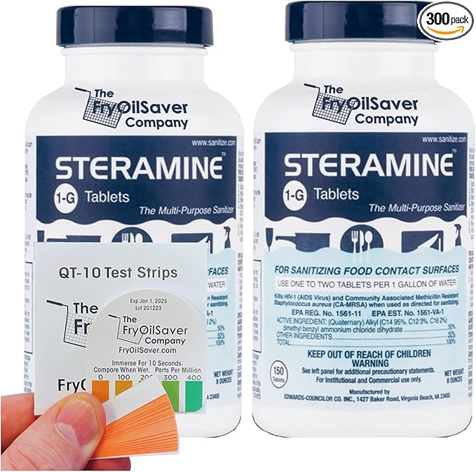 2 Bottles Steramine Sanitizer Tablets by THEFRYOILSAVERCOMPANY