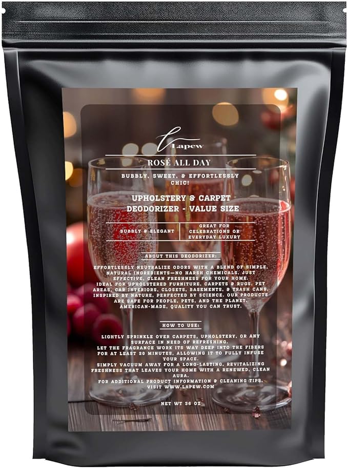 Rosé All Day Carpet Freshener Powder Refill 36 oz | Powerful Odor Eliminator by Lapew