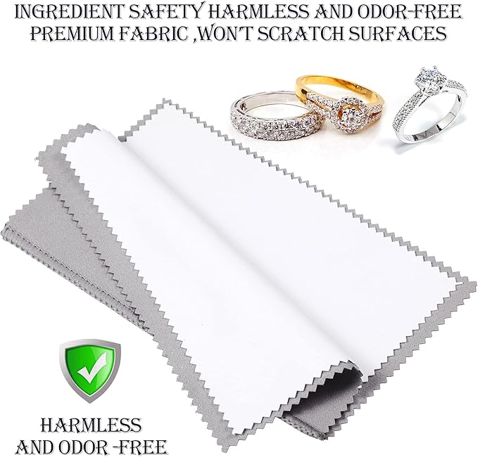 8 Pieces Large Jewelry Polishing Cloth Set Cleaning Cloths Silver Polishing - Image 4