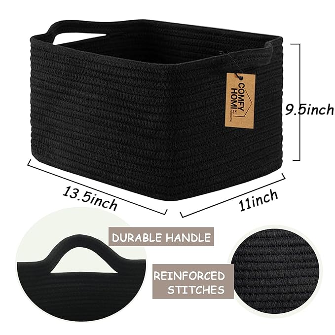 COMFY-HOMI 3PACK Cotton Rope Woven Basket - Image 4