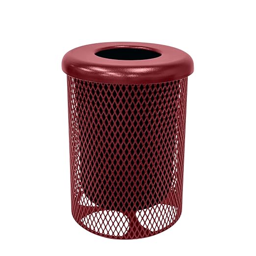COATEDOUTDOORFURNITURE RFT-BUR Heavy Duty 32 Gallon Round Trash Receptacle by CoatedOutdoorFurniture